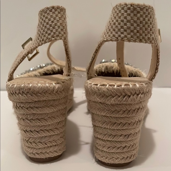 Anne Klein Cream Espadrilles with Crystal Embellishments (Sizes 6.5) - Picture 7 of 8